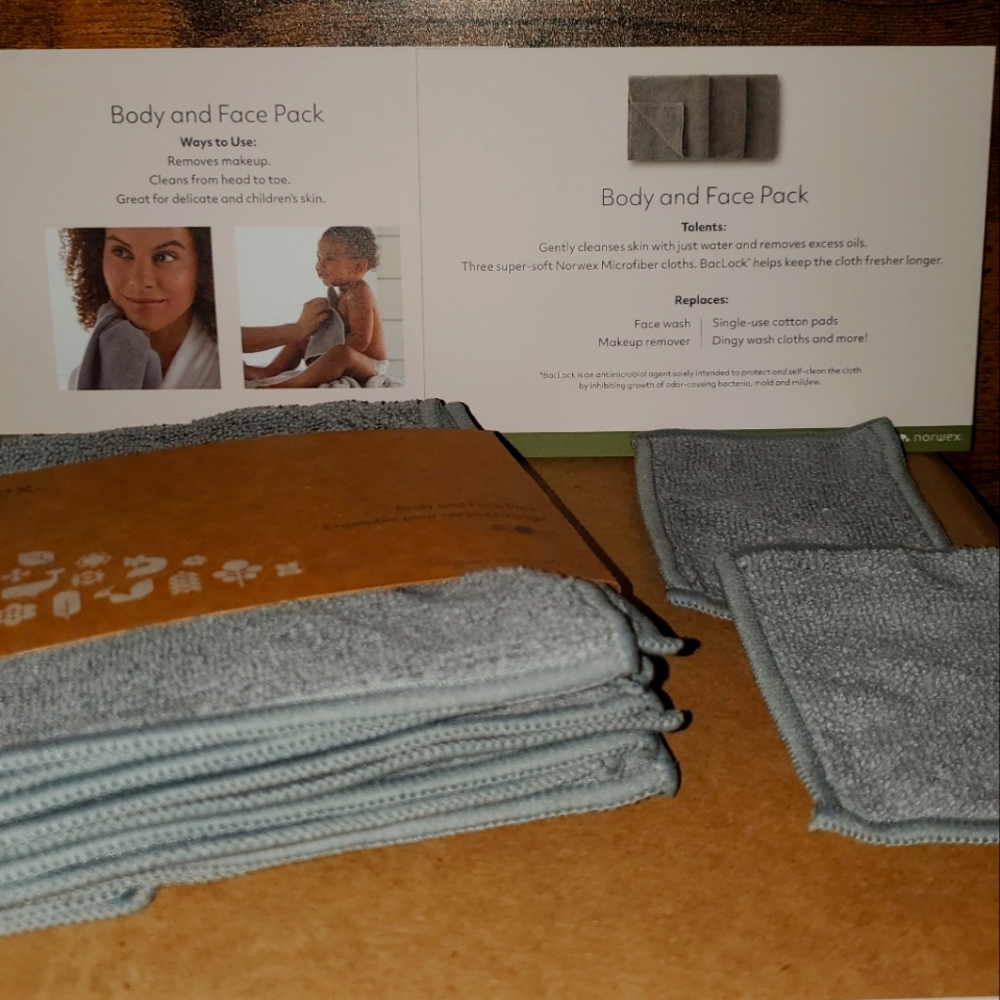 Norwex body and face pack plus 1 mini body and face cloth